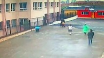 İstanbul'daki okulda dehşet anları! Saniye saniye böyle görüntülendi