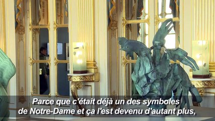 Le coq de la flèche de Notre-Dame exposé à Paris