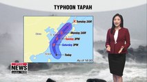 Peak of the typhoon expected on Sunday