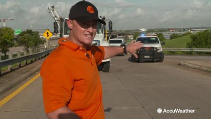 Jonathan Petramala reports from the scene where barges crashed into major interstate