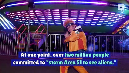 Dozens Turn up to 'Storm Area 51'