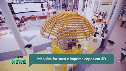 Máquina faz suco e imprime copos em 3D