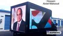 سيارات تلفزيونية للجالية المصرية تطوف شوارع نيويورك لاستقبال السيسى