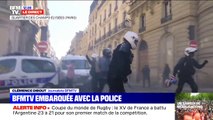 Les équipes de la Brav, la brigade de répression de l'action violente, sont mobilisées dans le quartier des Champs-Élysées