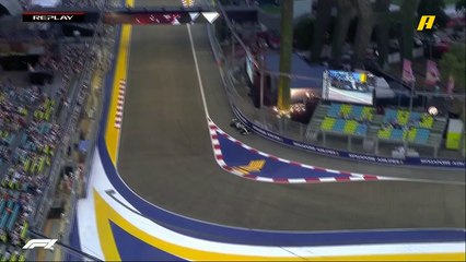 انزلاق في سيارة هاميلتون.. والسيارة تدور حول نفسها