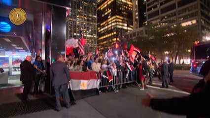 الجالية المصرية في نيويورك تحتشد لاستقبال السيسي