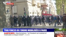Dans le quartier des Champs-Élysées, des manifestants au contact des forces de l'ordre