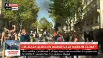 Regardez les images des violences qui se sont déroulées peu après 15h quand des Black Blocs sont entrés au sein de la manifestation pour le climat