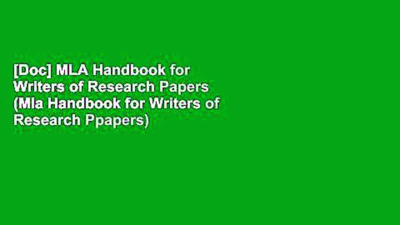 [Doc] MLA Handbook for Writers of Research Papers (Mla Handbook for Writers of Research Ppapers)