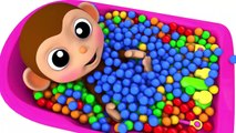 Learn Colors with Little Baby Monkey Bath Time Finger Family Song for Kid Children