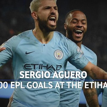 Aguero scores 100th Premier League goal at the Etihad