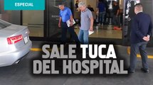 Sale Tuca del hospital con férula en la mano tras accidente