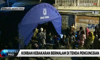 Korban Kebakaran Bermalam di Tenda Pengungsian