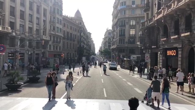 La Via Laietana de Barcelona durante el Día Sin Coches