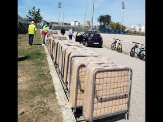 Report TV - Nis vendosja e çadrave të ushtrisë në stadiumin e Durrësit