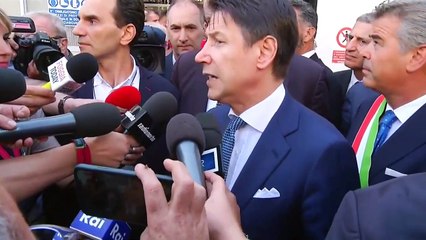 Foggia - Inaugurato stabilimento Zecca, Conte parla con i cronisti (21.09.19)