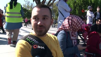 Beykoz sahilindeki otomobilsizlik günü etkinliği havadan görüntülendi