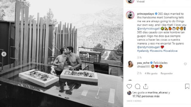 Pelayo Díaz y Andy Mc Dougall celebran su primer aniversario de boda