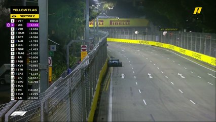 غروجان يتسبب في تحطم سيارة راسل بعد اصطدامها بالحائط