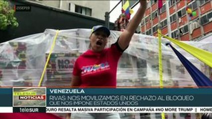 Pueblo venezolano reitera su rechazo al bloqueo de EE.UU.