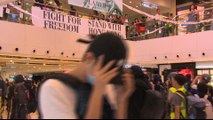 Protesting in Hong Kong shopping malls a new tactic