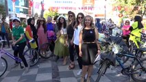 Elazığ'da süslü kadınlar bisiklet turu