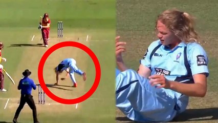 மின்னல் வேகத்தில் தாக்கிய பந்து.. பவுலருக்கு என்ன ஆச்சு?