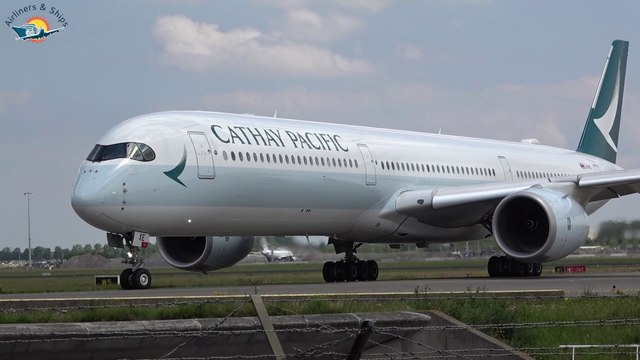 Airbus A350-1000 of Cathay Pacific at Amsterdam Schiphol Airport