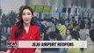 Flights at Jeju International Airport resume late Sunday after typhoon forced cancelations
