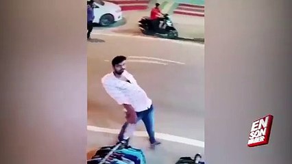 Güvenlik kamerasının çektiği komik görüntü