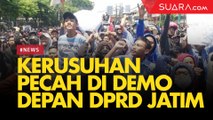 Kerusuhan Pecah di Demo Mahasiswa dan Pelajar STM di Gedung DPRD Jatim