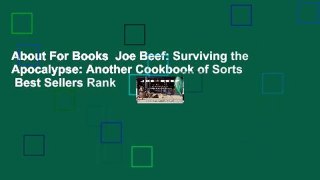 About For Books  Joe Beef: Surviving the Apocalypse: Another Cookbook of Sorts  Best Sellers Rank