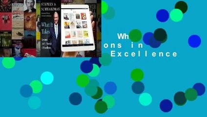 [BEST SELLING]  What It Takes: Lessons in the Pursuit of Excellence
