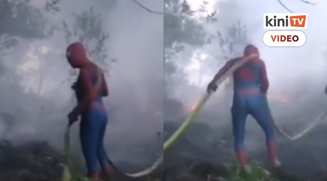 Spiderman tolong padam kebakaran hutan