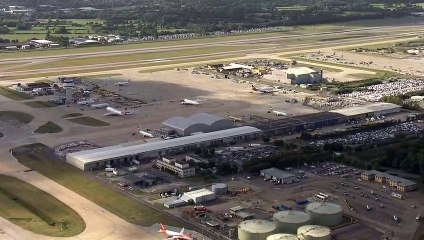 Thomas Cook planes sit idle at Gatwick Airport