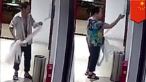 People caught on camera stealing toilet paper from public bathroom