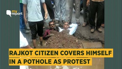 NHA Shoddily Repairs Road After Rajkot Man Buries Self in Pothole