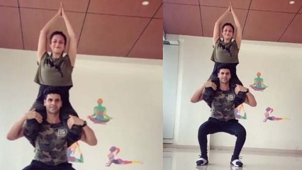 Divyanka Tripathi & Vivek Dahiya’s latest workout video  wins your heart; Watch video | FilmiBeat