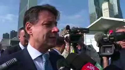 Conte da New York prima di prendere parte al Climate Action Summit (23.09.19)