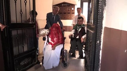 Engelsiz ulaşım aracından gelin arabası