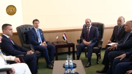 السيسي يلتقي رئيس وزراء إيطاليا ويشيد بالعلاقات المتميزة بين البلدين