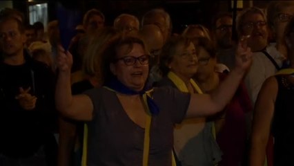 Multitudinaria protesta en Barcelona contra la detención de nueve miembros de los CDR