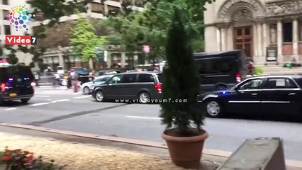 المصريون بأمريكا يحيون ويدعمون الرئيس السيسى أثناء عودته من لقاء ترامب