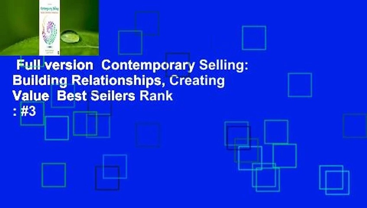 Full version  Contemporary Selling: Building Relationships, Creating Value  Best Sellers Rank : #3