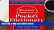 [FREE] Merriam Webster s Pocket Dictionary