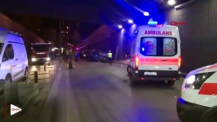 Ankara'da feci kaza! Minibüs, 5 metre yükseklikten alt geçide düştü