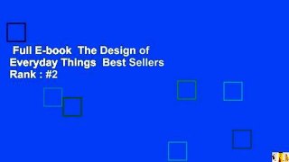 Full E-book  The Design of Everyday Things  Best Sellers Rank : #2