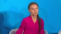 Climate activist Greta Thunberg addresses the UN