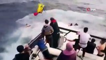 Sahil Güvenlik batan bottan mültecileri kurtardı