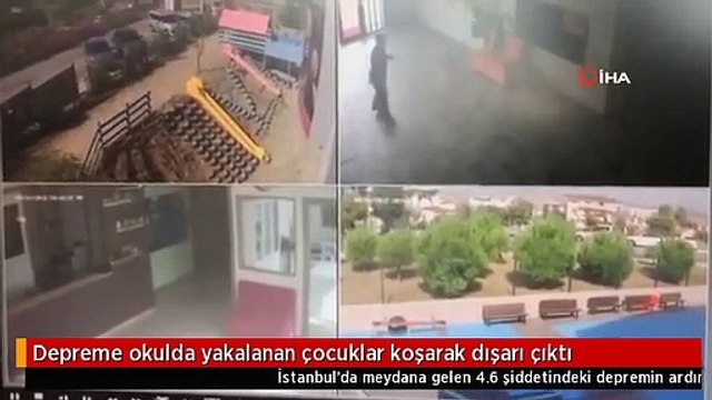 Depreme okulda yakalanan çocuklar koşarak dışarı çıktı